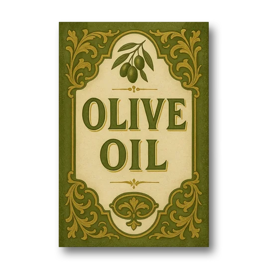 Vintage Olive Oil - Canvas Wall Art - Front