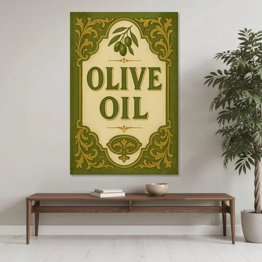 Vintage Olive Oil - Canvas Wall Art - Coffee Table - 40x60