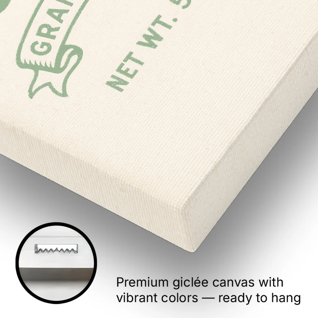 Vintage Pure Cane Sugar - Canvas Wall Art - Gallery Wrap Corner