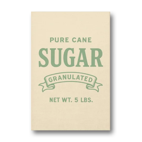 Vintage Pure Cane Sugar - Canvas Wall Art - Front