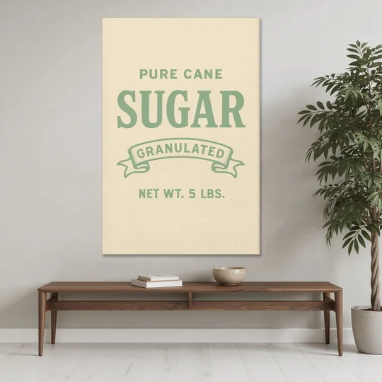 Vintage Pure Cane Sugar - Canvas Wall Art - Coffee Table - 40x60