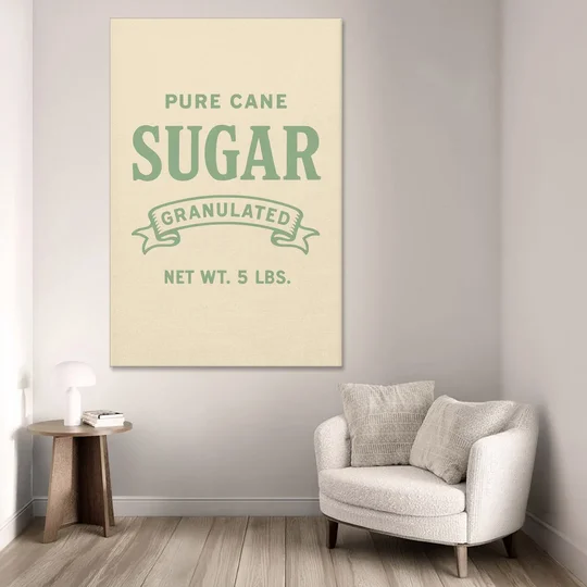 Vintage Pure Cane Sugar - Canvas Wall Art - Sofa - 40x60