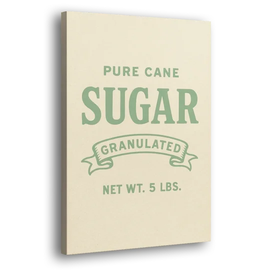 Vintage Pure Cane Sugar - Canvas Wall Art - Side