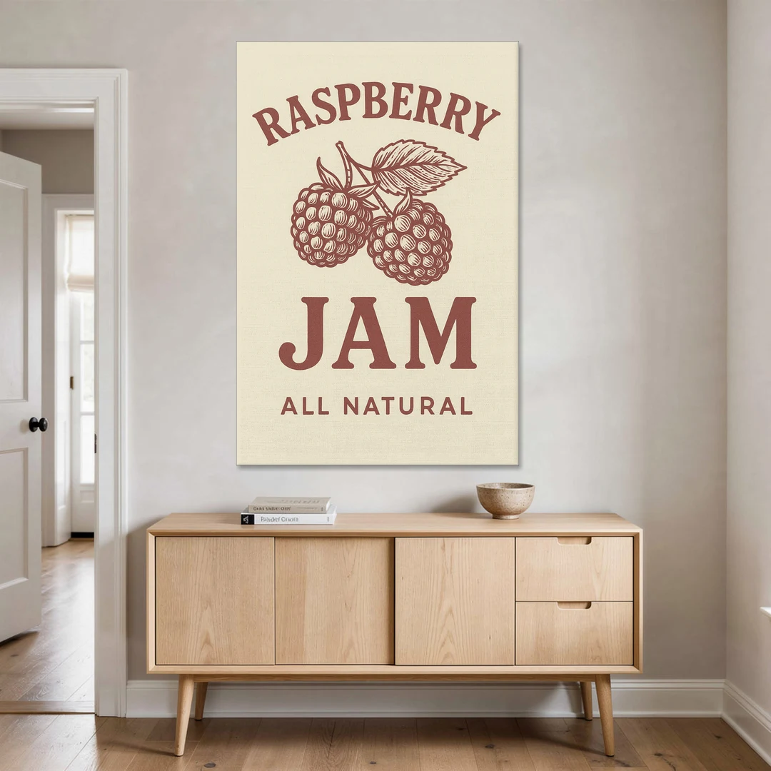 Vintage Raspberry Jam - Canvas Wall Art - Coffee Table - 40x60