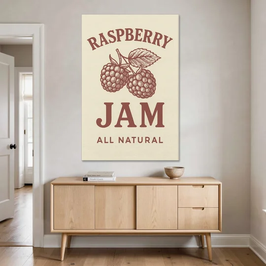 Vintage Raspberry Jam - Canvas Wall Art - Coffee Table - 40x60