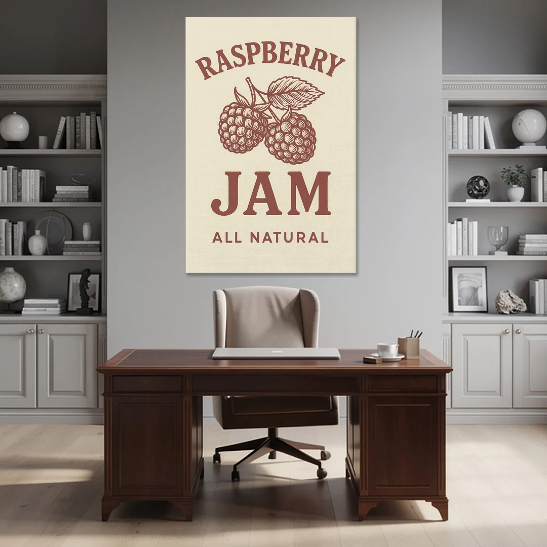 Vintage Raspberry Jam - Canvas Wall Art - Office - 40x60