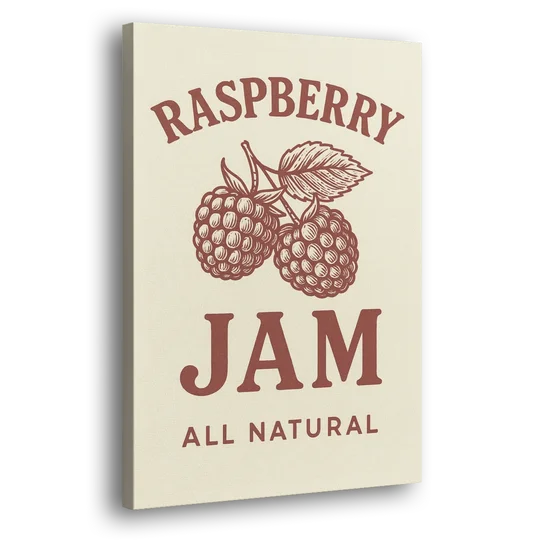 Vintage Raspberry Jam - Canvas Wall Art - Side