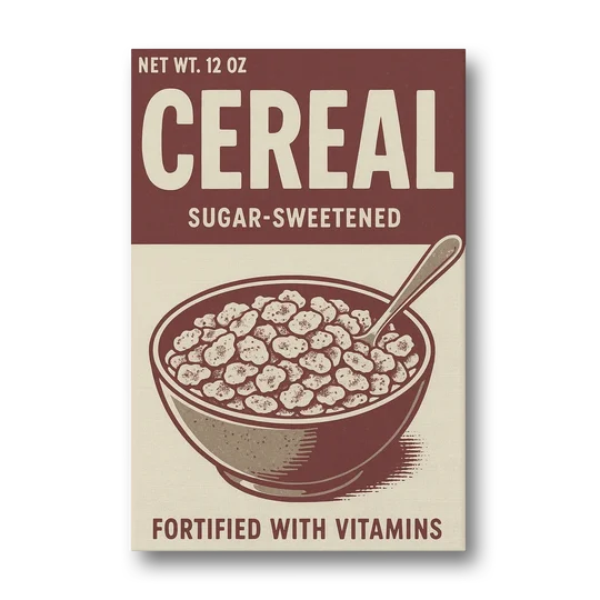 Vintage Sugar Sweetened Cereal - Canvas Wall Art - Front