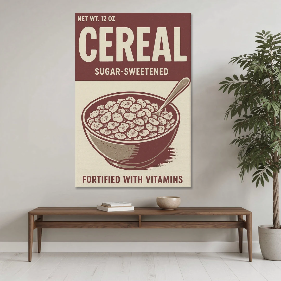 Vintage Sugar Sweetened Cereal - Canvas Wall Art - Coffee Table - 40x60