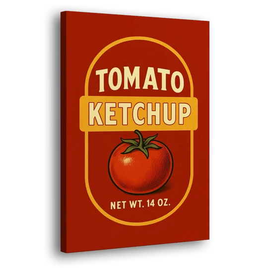 Vintage Tomato Ketchup - Canvas Wall Art - Side