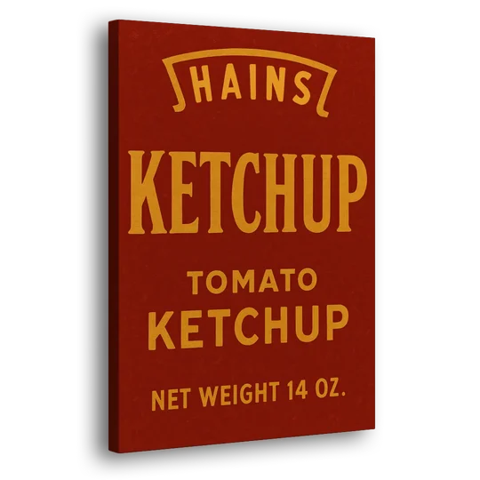 Vintages Hains Tomato Ketchup - Canvas Wall Art - Side