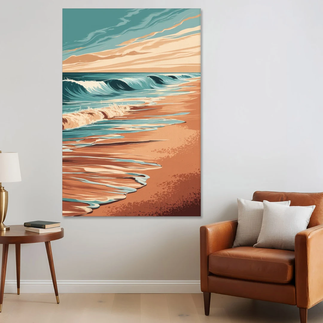 Virginia Beach Atlantic Waves - Canvas Wall Art - Sofa - 40x60