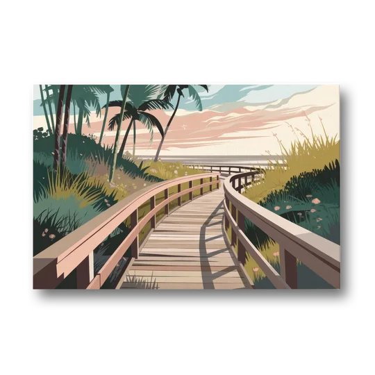 Virginia Beach Boardwalk Bliss - Canvas Wall Art - Front