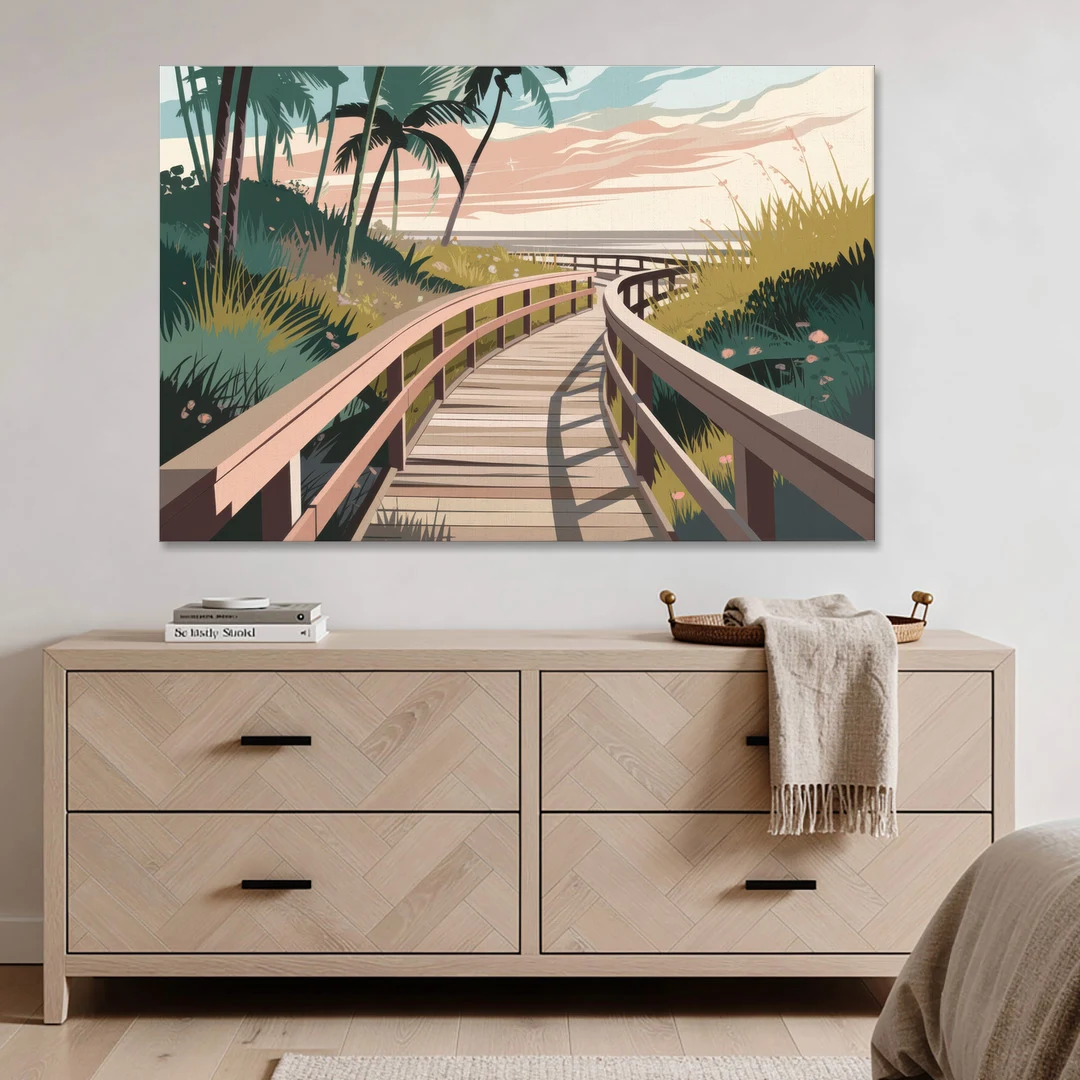 Virginia Beach Boardwalk Bliss - Canvas Wall Art - Coffee Table - 60x40
