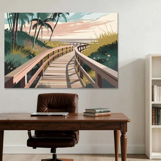 Virginia Beach Boardwalk Bliss - Canvas Wall Art - Office - 60x40