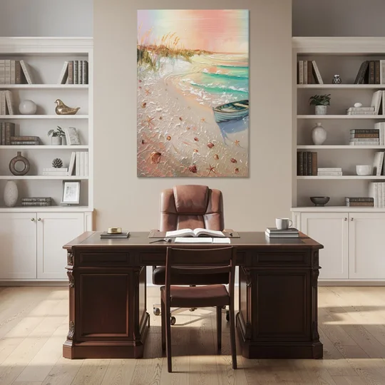 Virginia Beach Nautical Charm - Canvas Wall Art - Office - 40x60