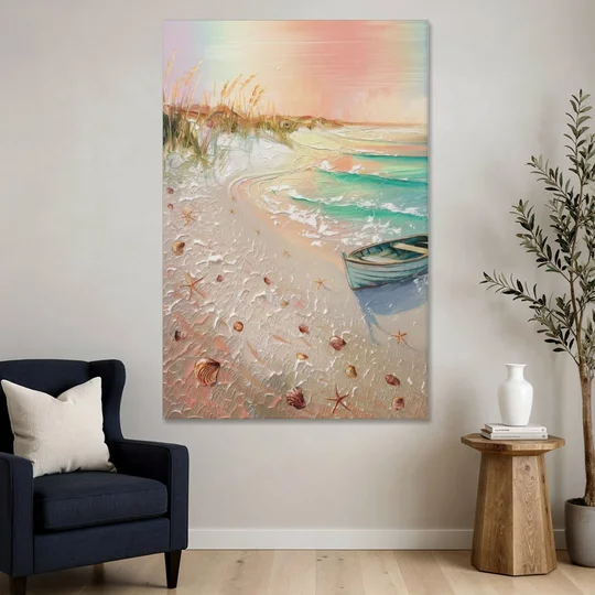 Virginia Beach Nautical Charm - Canvas Wall Art - Sofa - 40x60