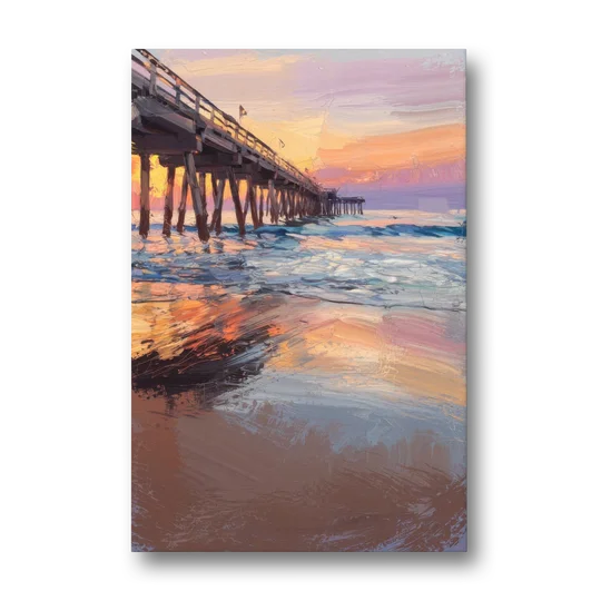 Virginia Beach Pier at Sunset - Canvas Wall Art - Front