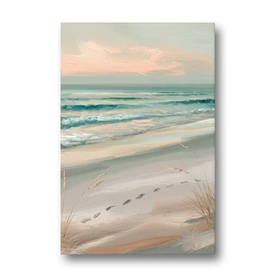 Virginia Beach Sand and Surf - Canvas Wall Art - Front