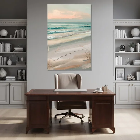 Virginia Beach Sand and Surf - Canvas Wall Art - Office - 40x60