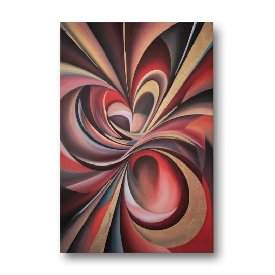 Vortex Symphony Red Abstract - Canvas Wall Art - Front