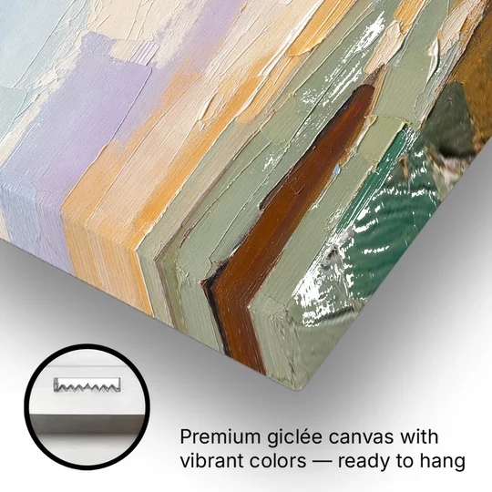 Wall Art Above Sofa Lilac Haze Meadow - Canvas Wall Art - Gallery Wrap Corner