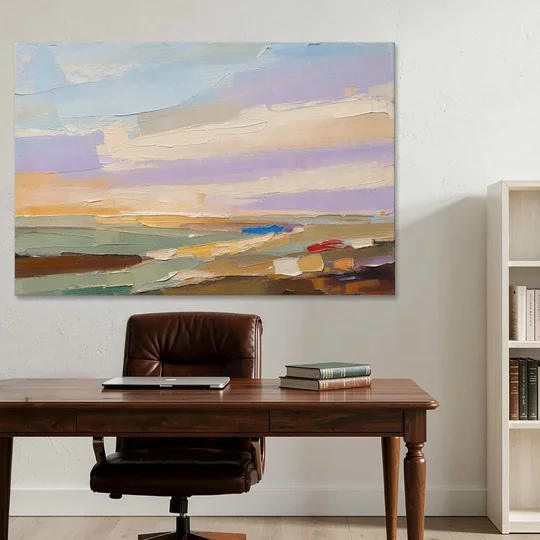 Wall Art Above Sofa Lilac Haze Meadow - Canvas Wall Art - Office - 60x40