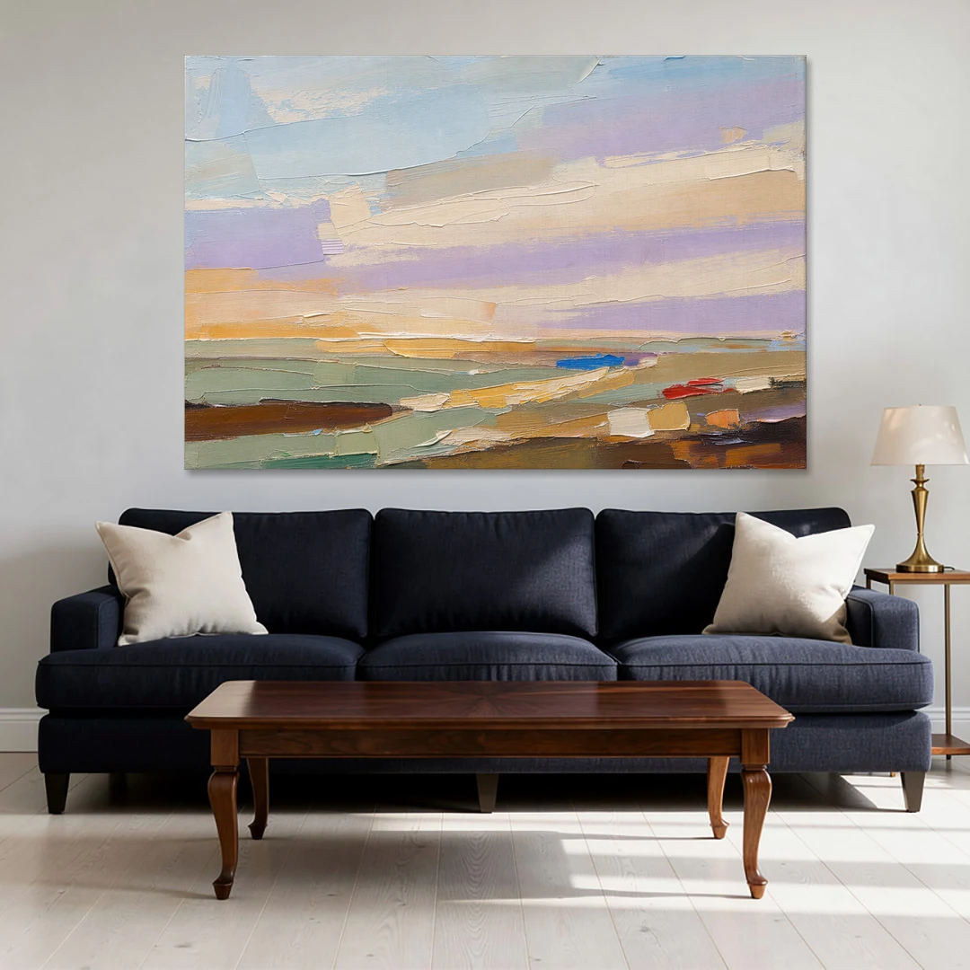 Wall Art Above Sofa Lilac Haze Meadow - Canvas Wall Art - Sofa - 60x40