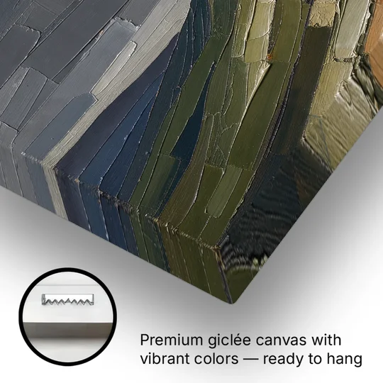 Wall Art for Man Cave Ochre Moon Ridge - Canvas Wall Art - Gallery Wrap Corner