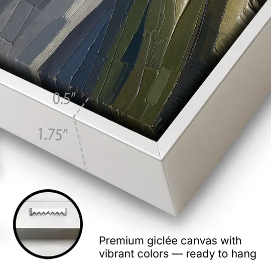Wall Art for Man Cave Ochre Moon Ridge - White Framed Canvas Wall Art - Gallery Wrap Corner