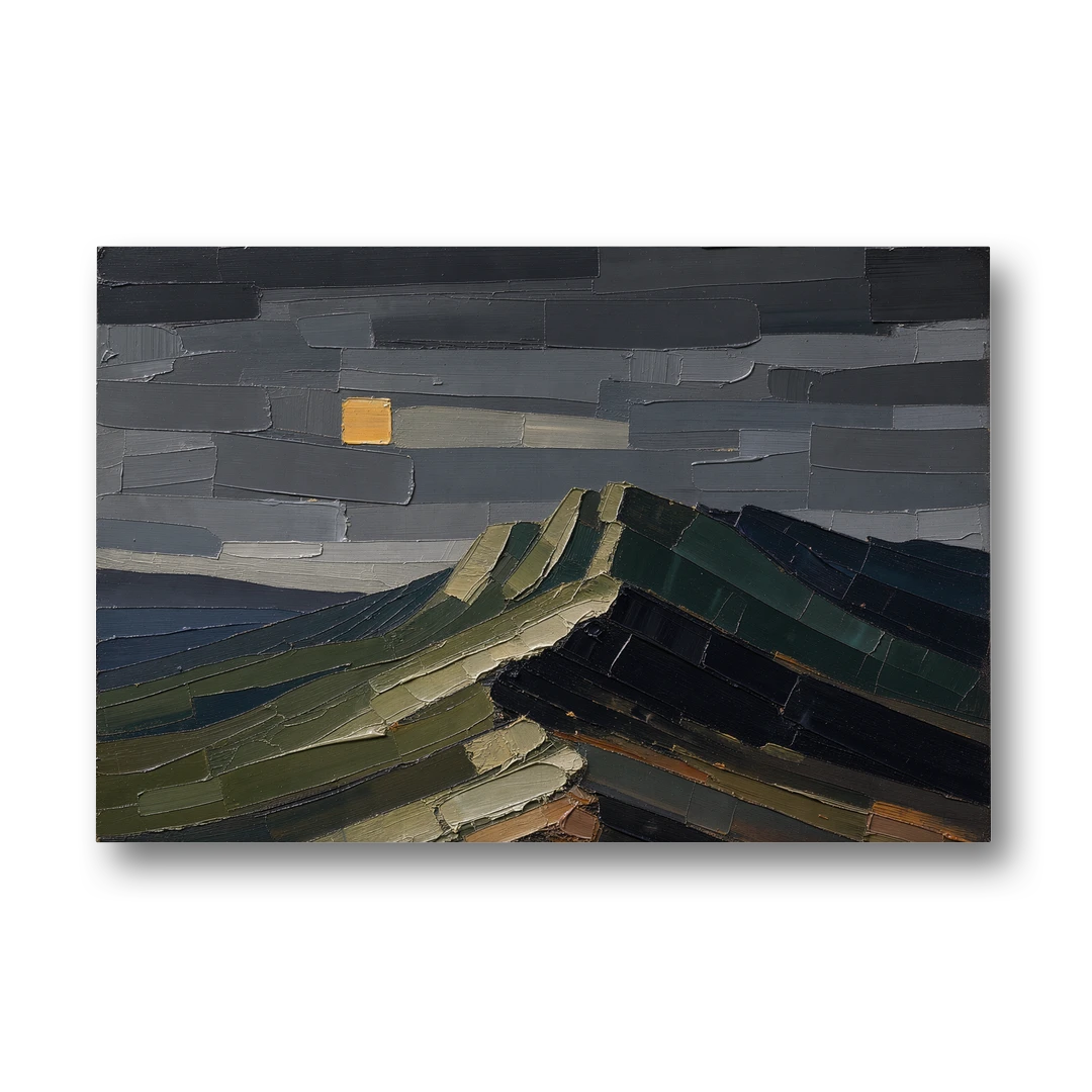 Wall Art for Man Cave Ochre Moon Ridge - Canvas Wall Art - Front
