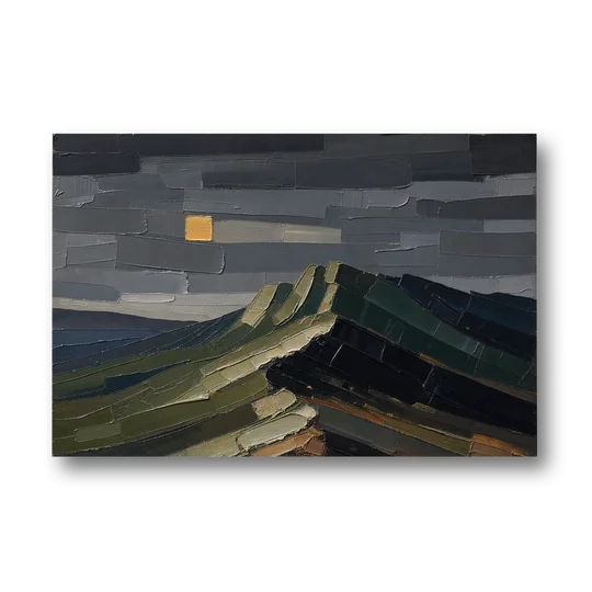Wall Art for Man Cave Ochre Moon Ridge - Canvas Wall Art - Front
