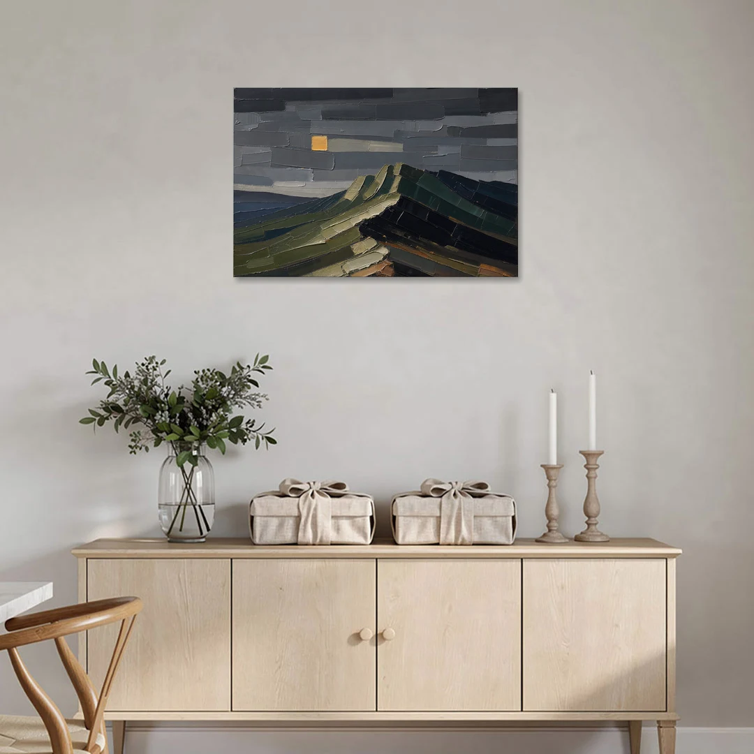 Wall Art for Man Cave Ochre Moon Ridge - Canvas Wall Art - Coffee Table - 36x24