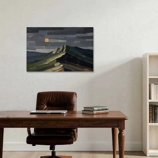 Wall Art for Man Cave Ochre Moon Ridge - Canvas Wall Art - Office - 36x24