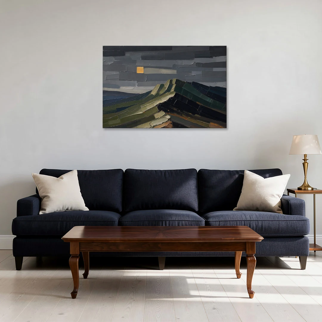 Wall Art for Man Cave Ochre Moon Ridge - Canvas Wall Art - Sofa - 36x24