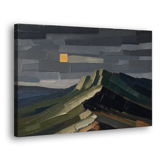 Wall Art for Man Cave Ochre Moon Ridge - Canvas Wall Art - Side