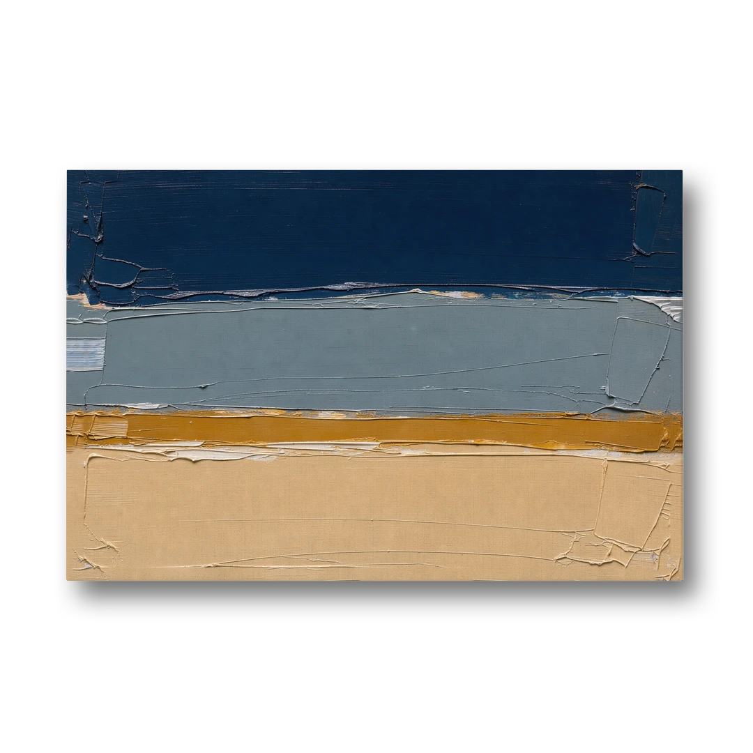 Wall Art for Office in Navy Slate and Sand - Canvas Wall Art - Front