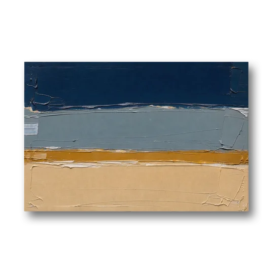 Wall Art for Office in Navy Slate and Sand - Canvas Wall Art - Front