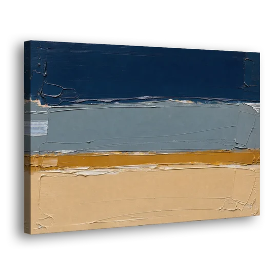 Wall Art for Office in Navy Slate and Sand - Canvas Wall Art - Side