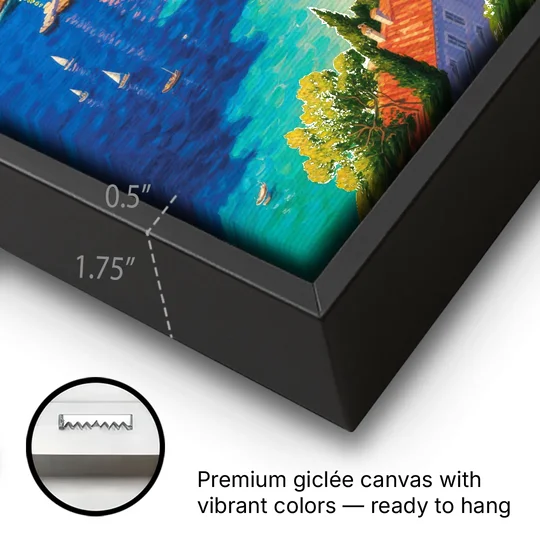 Walls of Dubrovnik - Black Framed Canvas Wall Art - Gallery Wrap Corner