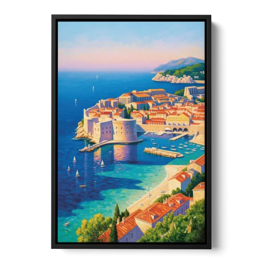 Walls of Dubrovnik - Black Framed Canvas Wall Art - Front