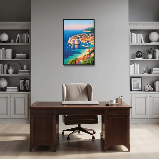 Walls of Dubrovnik - Black Framed Canvas Wall Art - Office - 24x36
