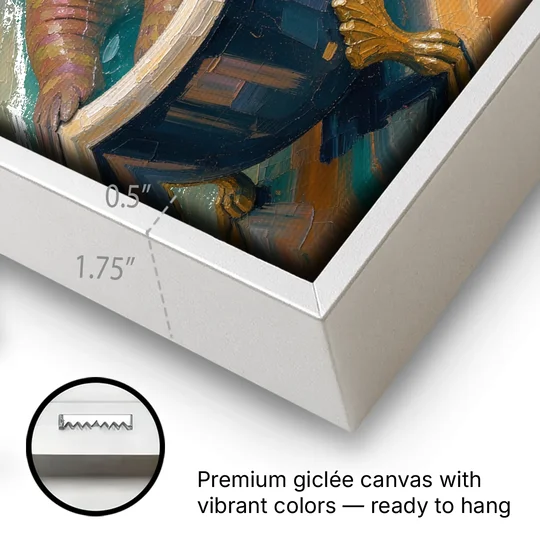 Walrus Sprawled in a Clawfoot Tub - White Framed Canvas Wall Art - Gallery Wrap Corner