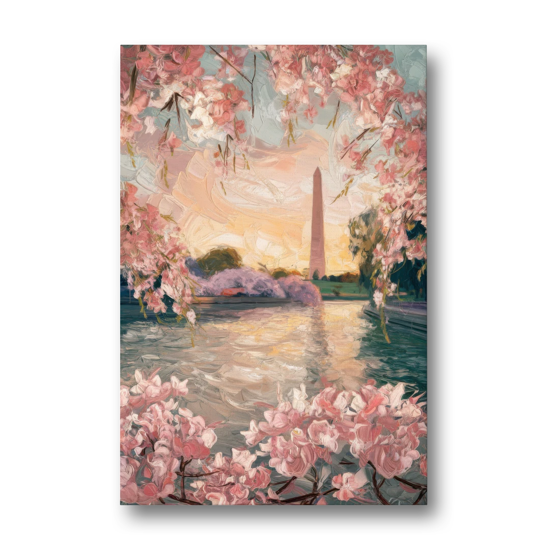 Washington DC Cherry Blossoms - Canvas Wall Art - Front