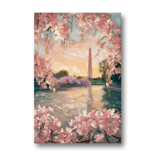 Washington DC Cherry Blossoms - Canvas Wall Art - Front