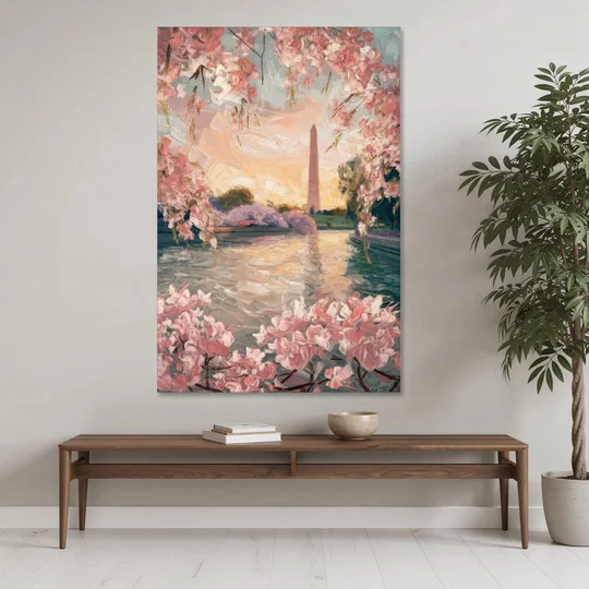 Washington DC Cherry Blossoms - Canvas Wall Art - Coffee Table - 40x60