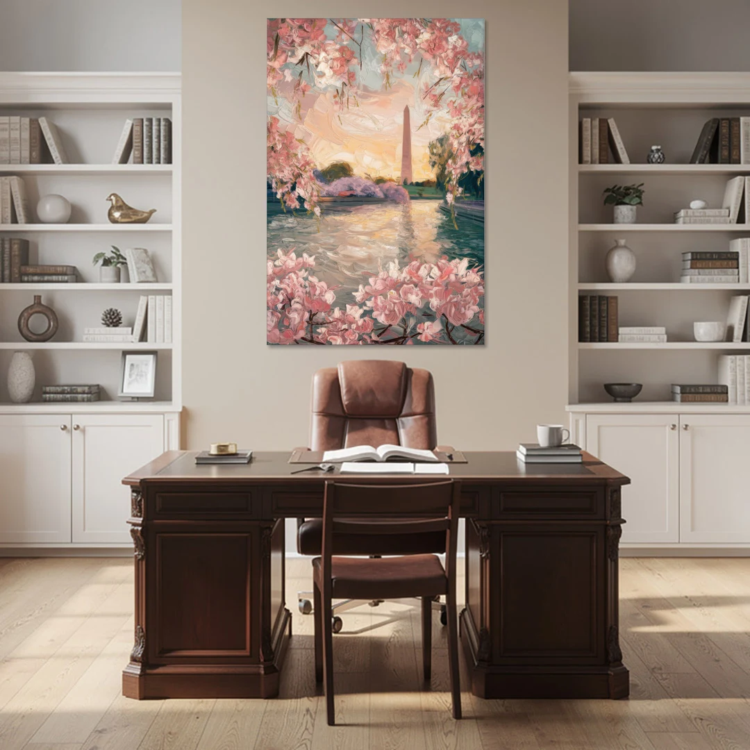 Washington DC Cherry Blossoms - Canvas Wall Art - Office - 40x60
