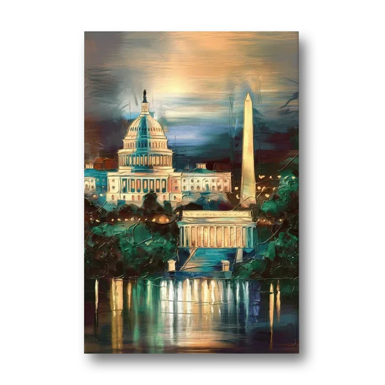 Washington DC Historic Landmarks - Canvas Wall Art - Front