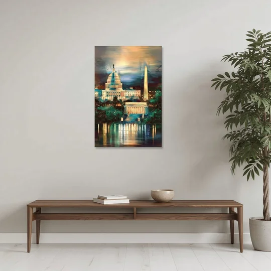 Washington DC Historic Landmarks - Canvas Wall Art - Coffee Table - 24x36