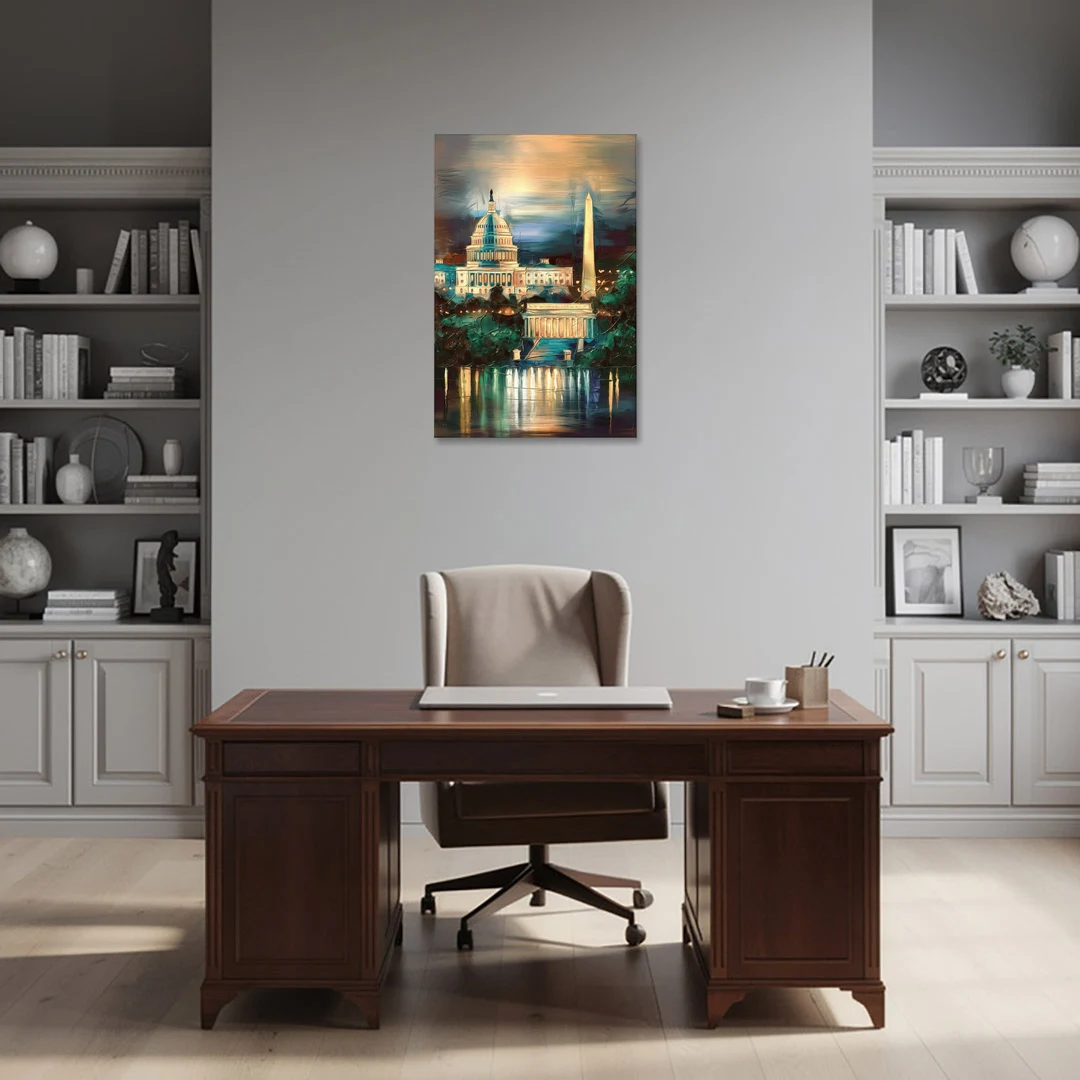 Washington DC Historic Landmarks - Canvas Wall Art - Office - 24x36